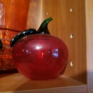 Hand blown glass apple